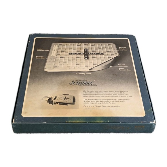 Selchow & Righter Other - Scrabble Deluxe Edition Turntable Vintage 1977 Complete